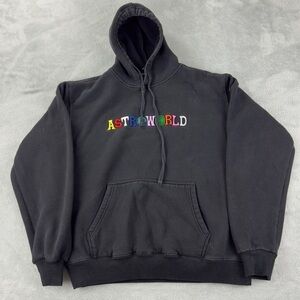 Travis Scott Astroworld Wish You Were Here Black Hoodie Medium